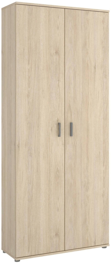 Dmora 2-türiger Mehrzweckschrank Arna, Multifunktionaler Besenhalterschrank, Schuhschrank, 78x35h190 cm, Eiche Bild 1