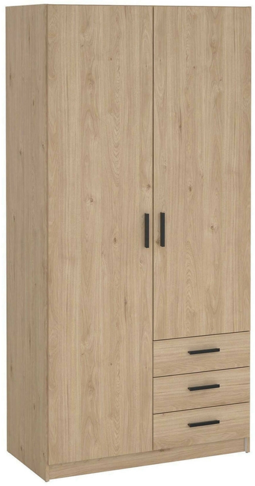 Dmora Kleiderschrank 2 Türen Sultani, Schlafzimmermöbel, Schrank, Garderobe, 99x50 h200 cm, Eiche Bild 1