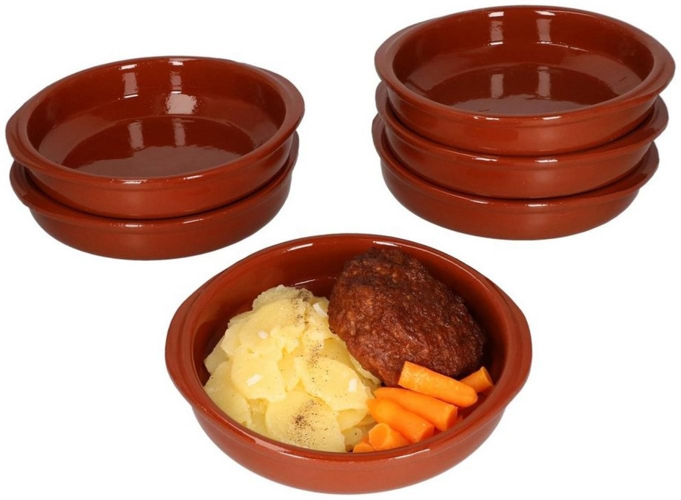 6er Set Cazuela mit Griffen Ton-Schale Bernd Ø 16cm Größe M Mittelalter Wikinger Bild 1