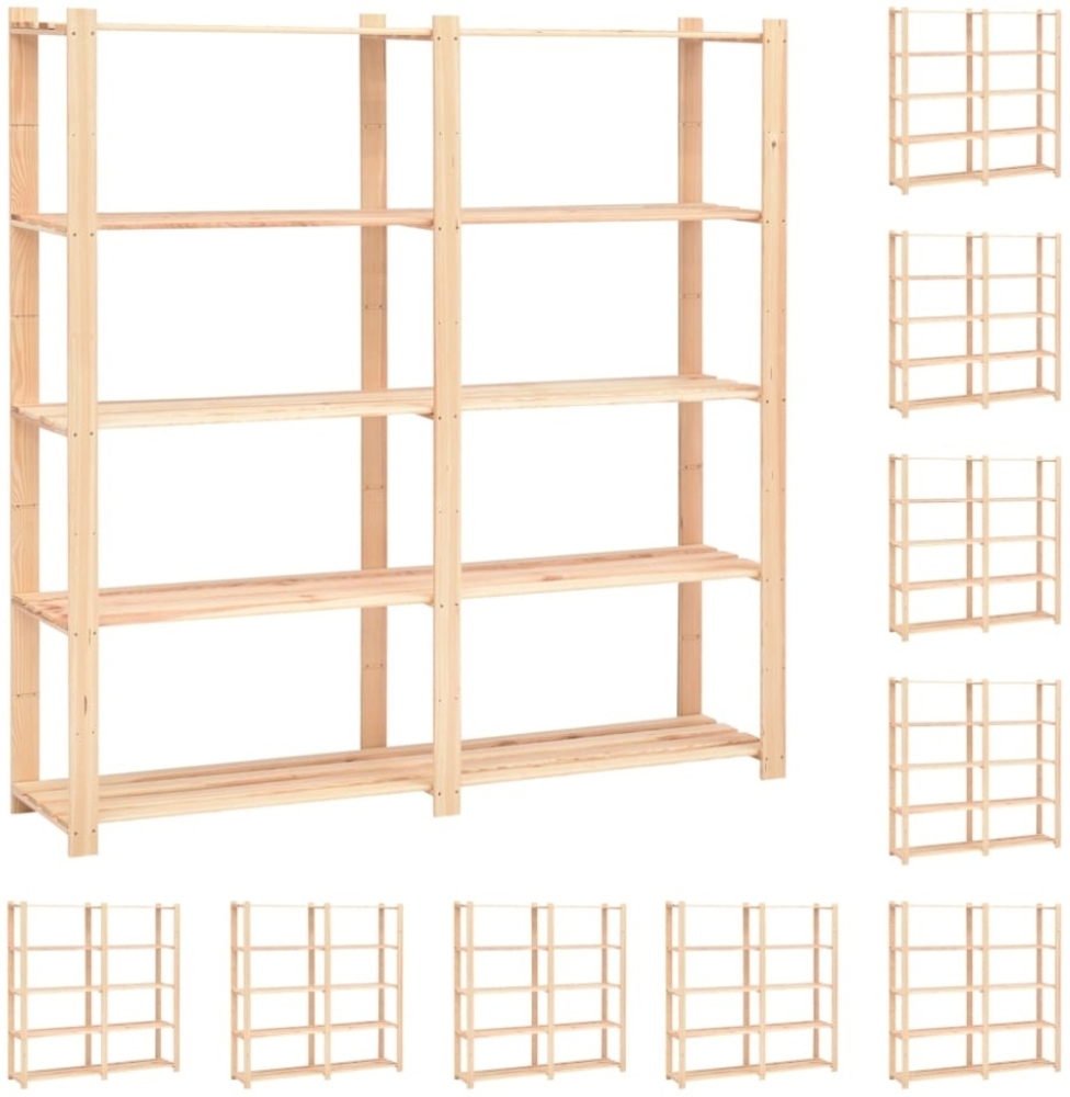 vidaXL Lagerregale 5 Böden 10 Stk 170x38x170cm Massivholz Kiefer 500kg 3051112 Bild 1