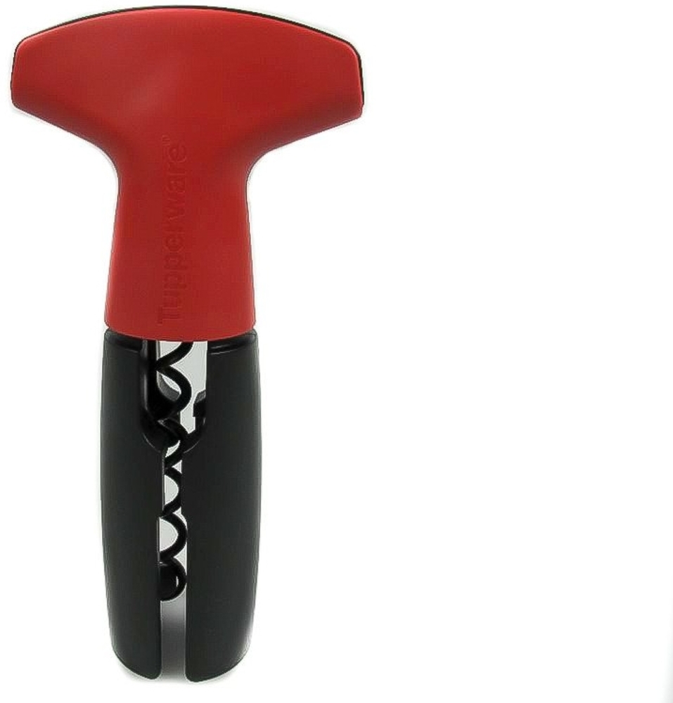 TUPPERWARE Korkenzieher Öffner Flaschengeist rot-schwarz D144 Korkenzieher Bild 1