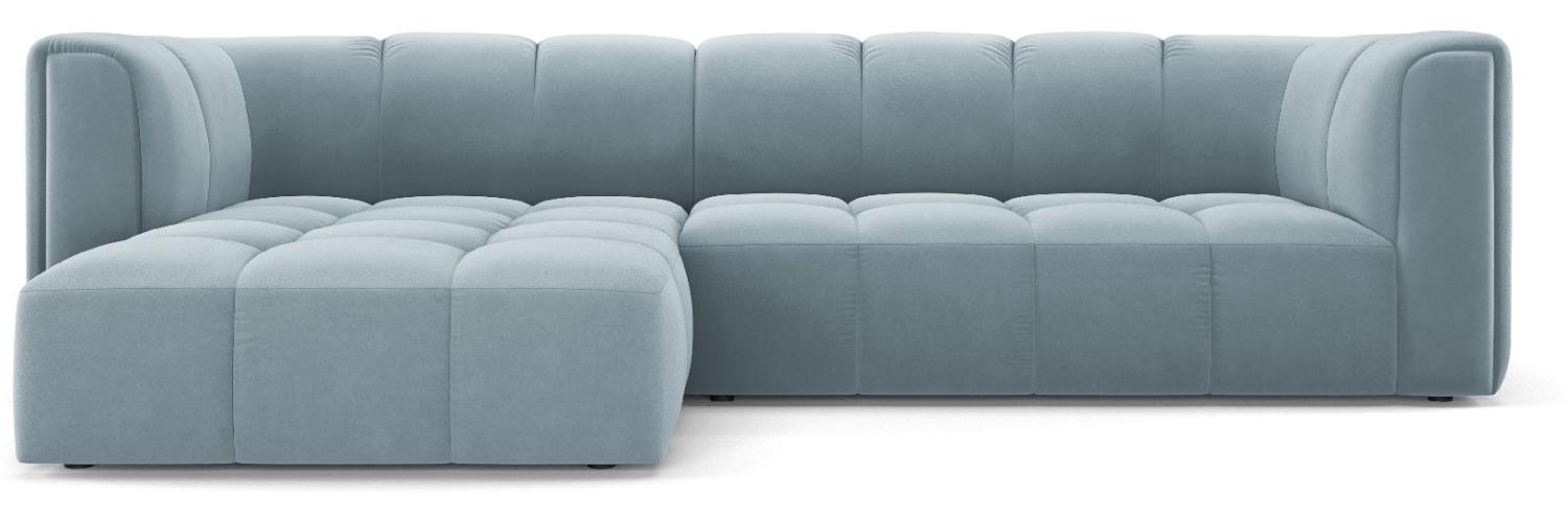 Micadoni Modulares Ecksofa Serena 3-Sitzer Links Samtstoff Hellblau Bild 1