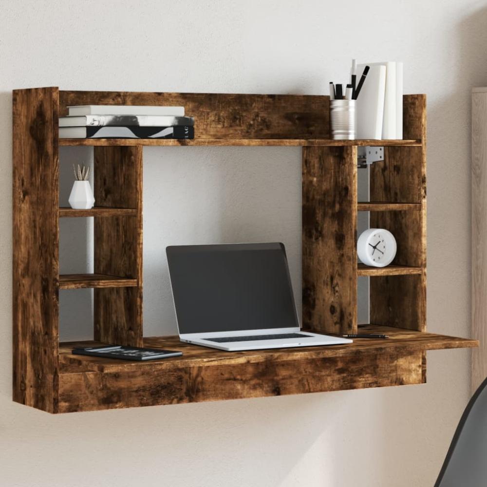 vidaXL Wand-Schreibtisch Räuchereiche 105x48x75 cm Holzwerkstoff 847972 Bild 1