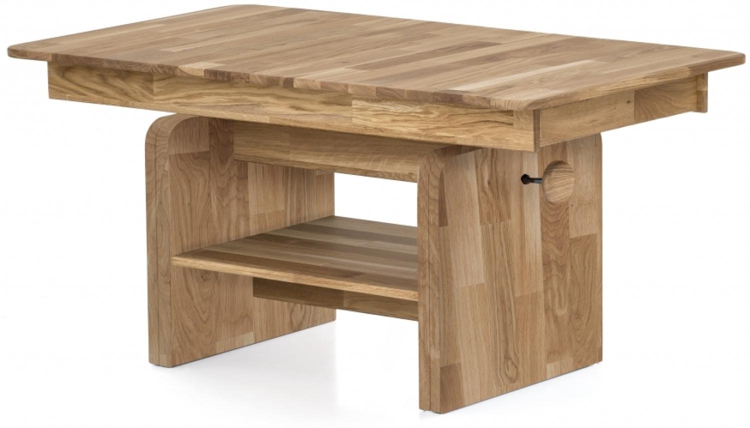 Couchtisch RAINER Wohnzimmer Eiche massiv höhenverstellbar / ausziehbar ca. 120x70 cm Bild 1