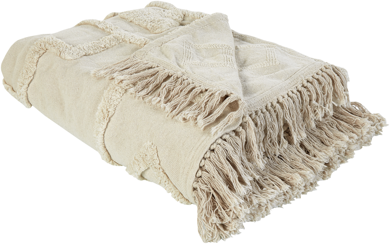 Kuscheldecke CHACK Baumwolle 200 x 220 cm Beige Bild 1