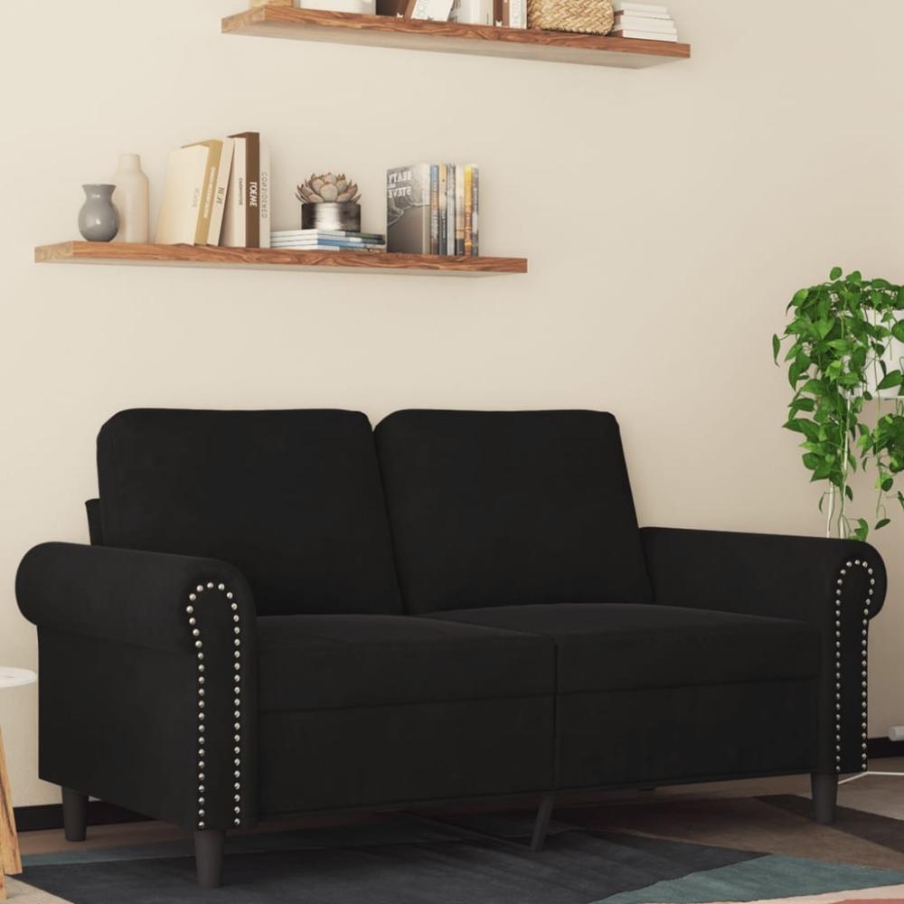 vidaXL 2-Sitzer-Sofa Schwarz 120 cm Samt 359524 Bild 1