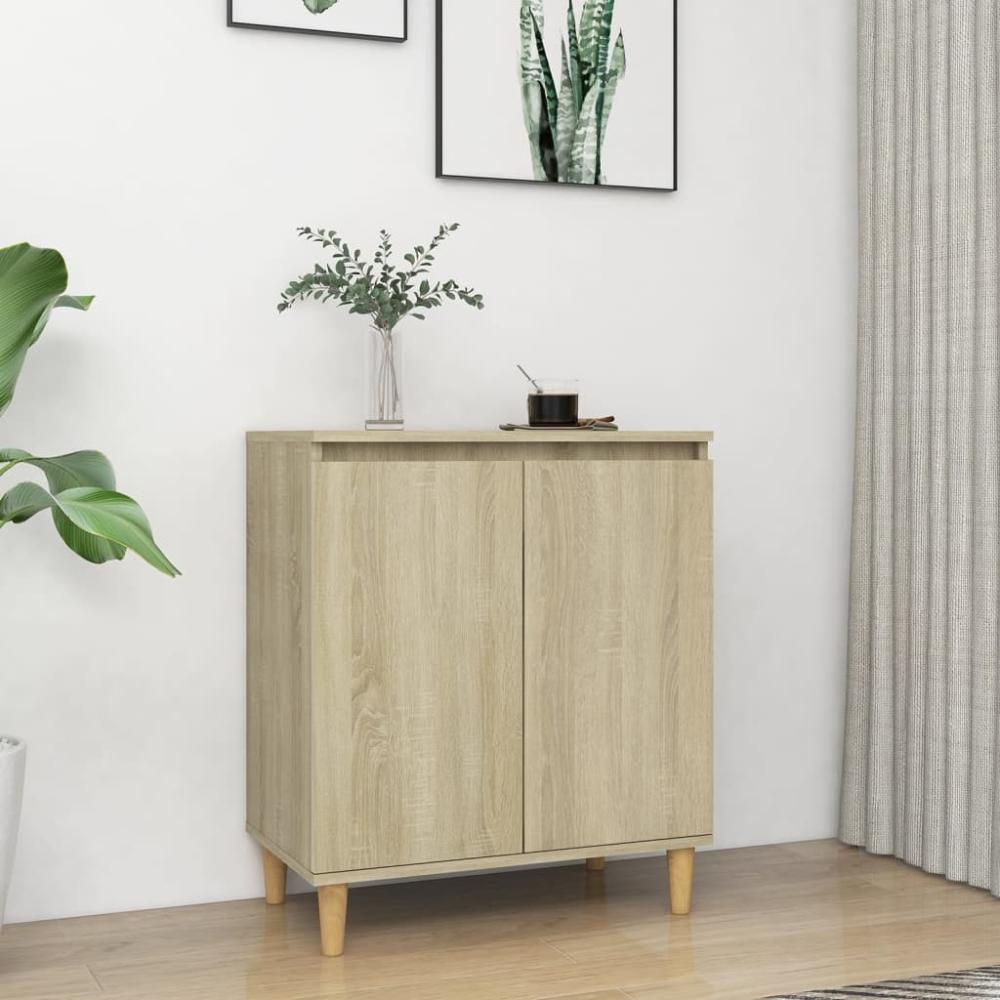 vidaXL Sideboard mit Massivholz-Beinen Sonoma-Eiche 60x35x70 cm 806070 Bild 1