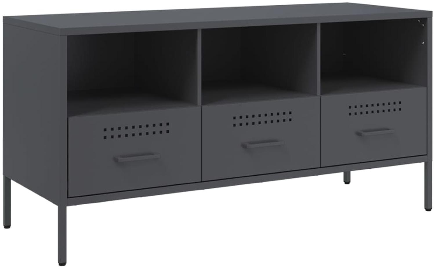 vidaXL TV-Schrank Anthrazit 100,5x39x50,5 cm Stahl 843038 Bild 1