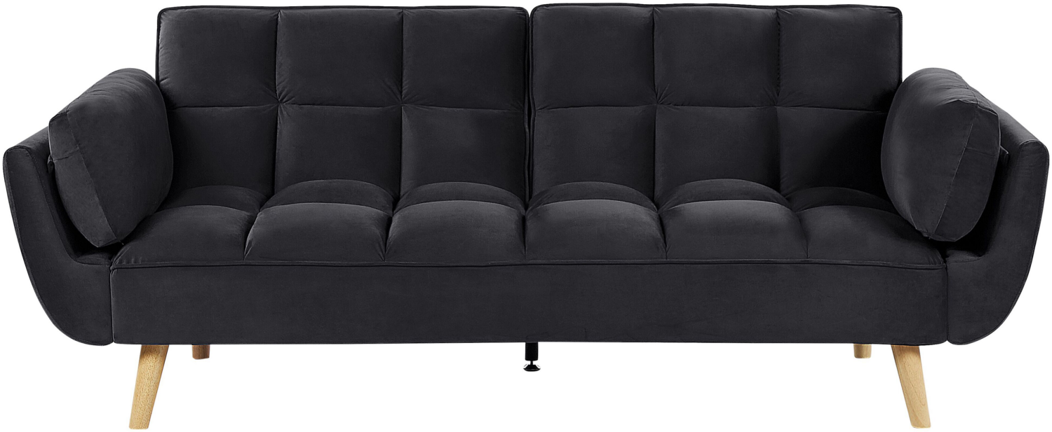 Schlafsofa 3-Sitzer Samtstoff schwarz ASBY Bild 1