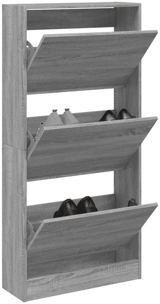 vidaXL Schuhschrank Grau Sonoma 60x21x125,5 cm Holzwerkstoff 839901 Bild 1