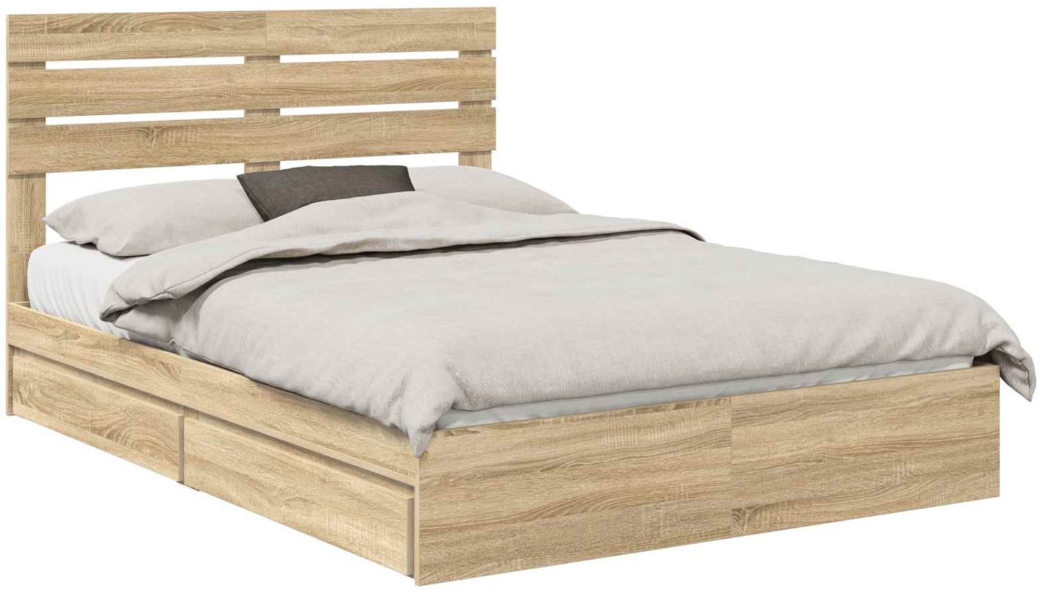 vidaXL Aufbewahrungsbett Sonoma-Eiche 150x200 cm Holzwerkstoff 3411560 Bild 1