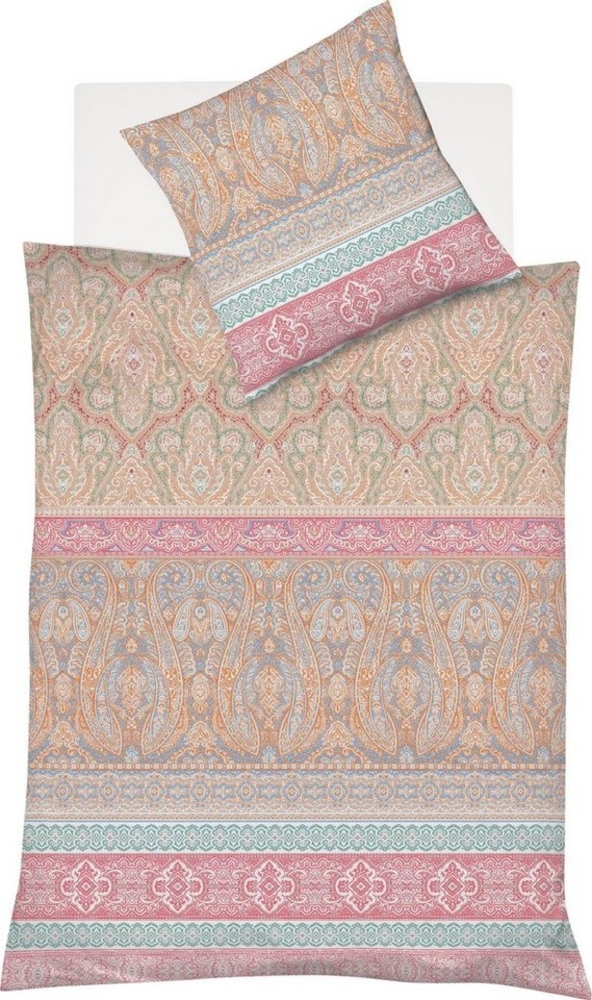 Fleuresse Mako-Satin Bettwäsche 135x200 Ornamente Paisley apricot pink 114128-13 Bild 1