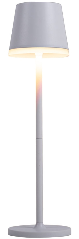 LED Solarleuchte, Tischlampe, Metall, Weiß, IP44, H 41 cm Bild 1