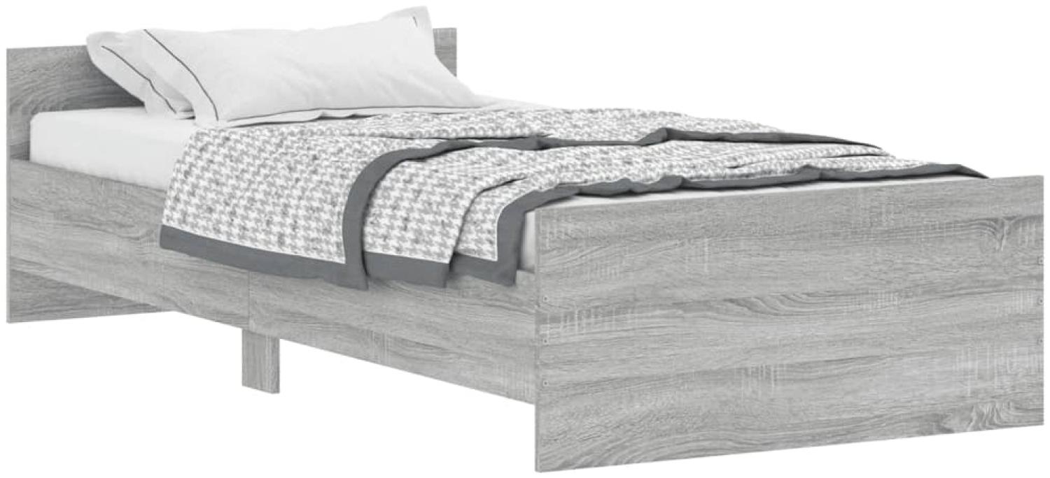 vidaXL Bettgestell Grau Sonoma 100x200 cm Holzwerkstoff 835937 Bild 1