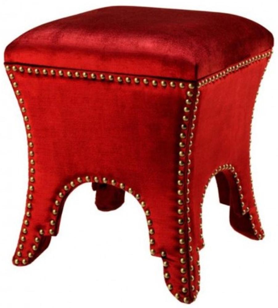 Casa Padrino Luxus Hocker Rot 39 x 39 x H. 45 cm - Luxus Qualität Bild 1