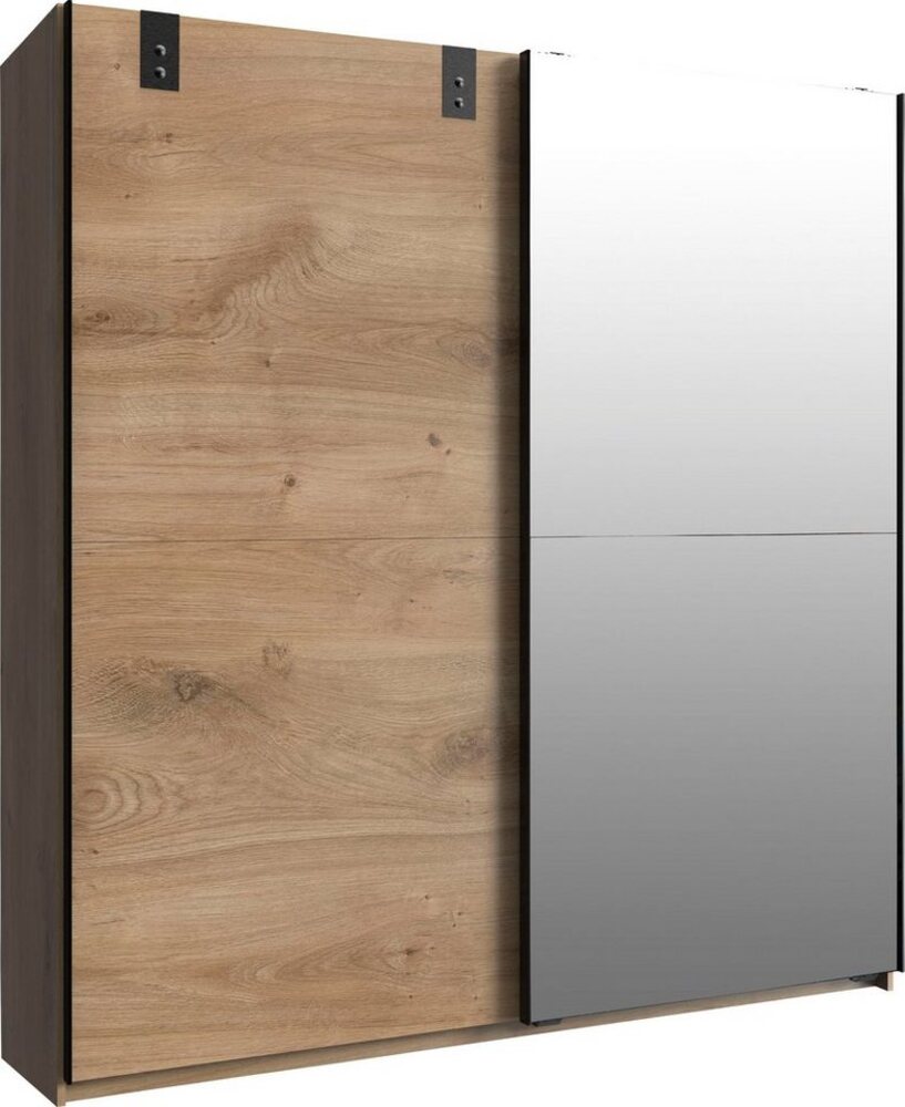 Schwebetürenschrank CARDIFF Eiche graphit Spiegel 180 cm Bild 1