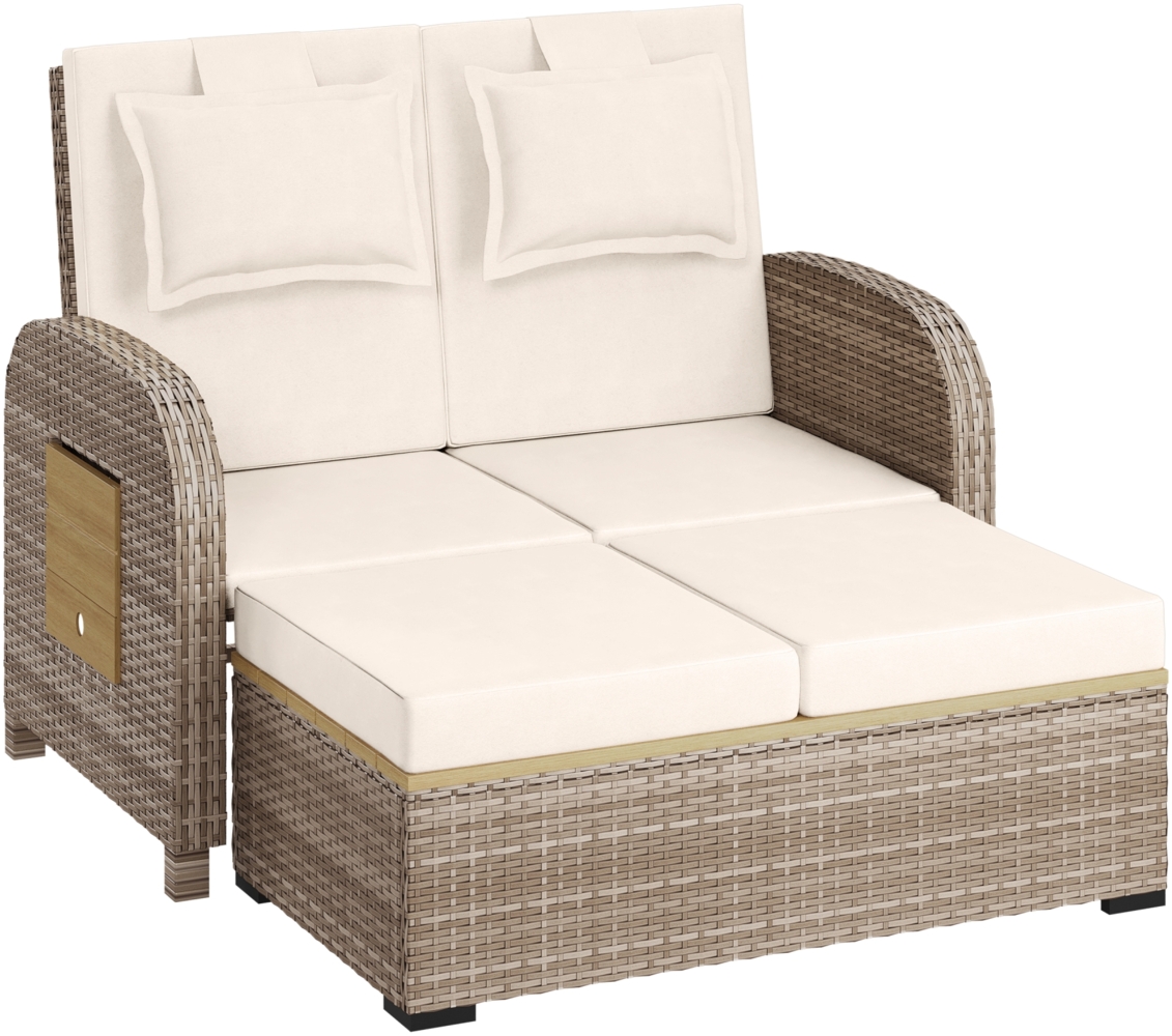 STEELSØN 'Caelum' Polyrattan Sofa-Bett mit herausziehbarer Sitzbank, beige Bild 1