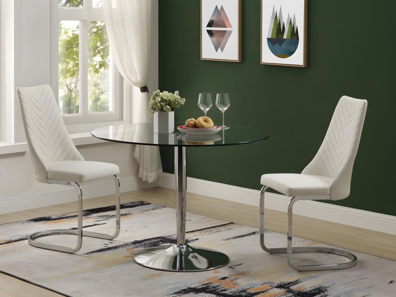 Esstisch Sicherheitsglas & Metall NOLAN Bild 1