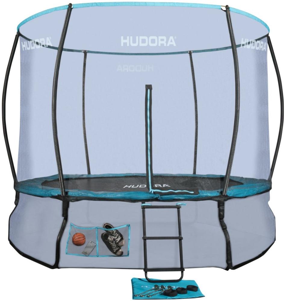 Hudora Fantastic Complete Trampolin 300 V mit Netz & Leiter, blau, 340 x 340 x 252 cm Bild 1