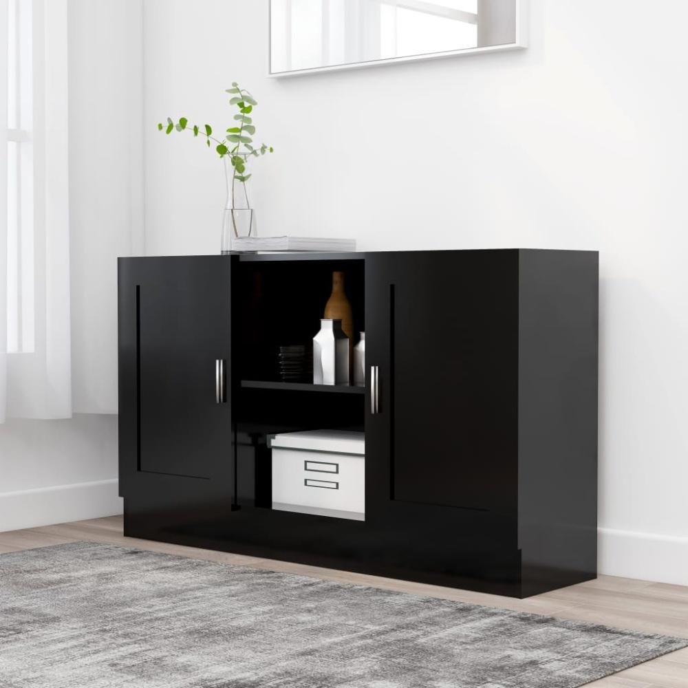 vidaXL Sideboard Schwarz 120x30,5x70 cm Holzwerkstoff 802778 Bild 1