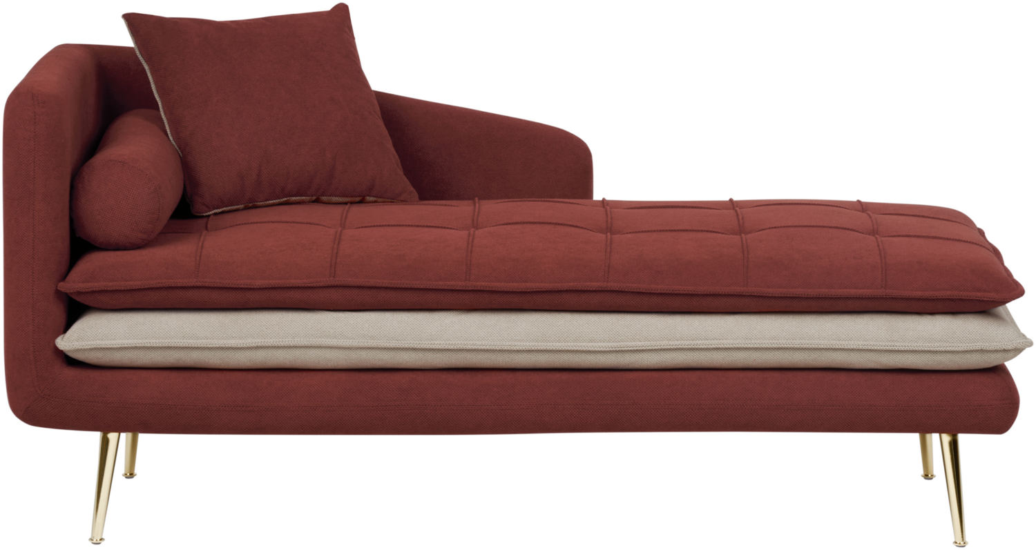 Chaiselongue rot beige linksseitig GONESSE Bild 1