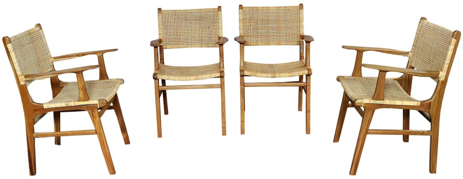 SIT&CHAIRS Armlehnstuhl Teak Rattan Natur Bild 1