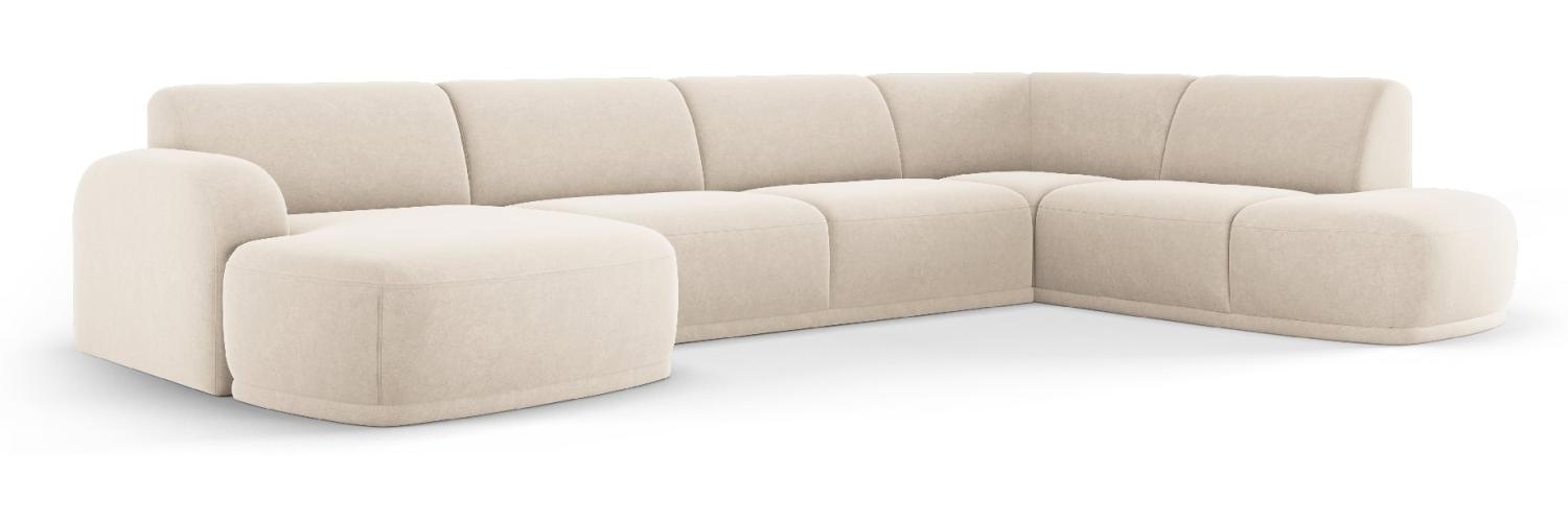 Micadoni Panorama Ecksofa Erin 5-Sitzer Rechts Samtstoff Beige Bild 1