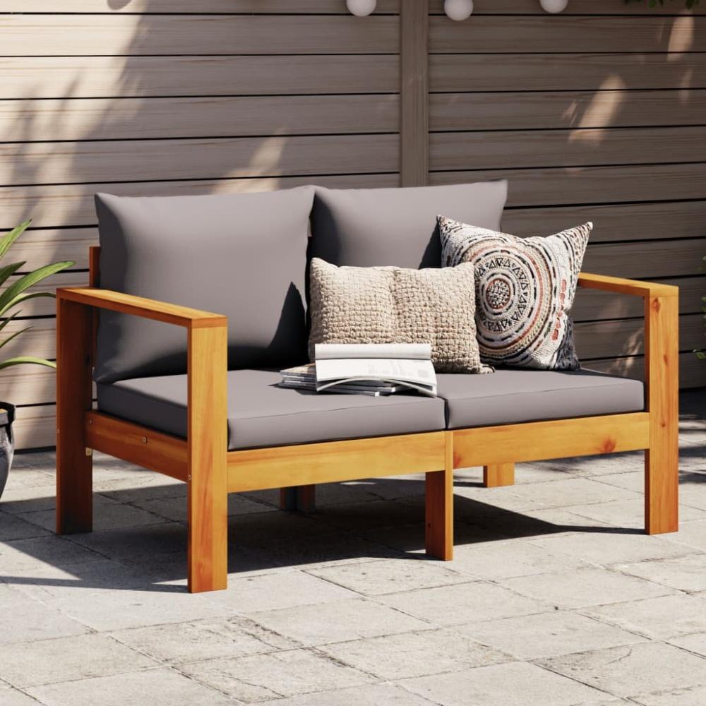 vidaXL Gartensofa mit Kissen 2-Sitzer Massivholz Akazie 367629 Bild 1