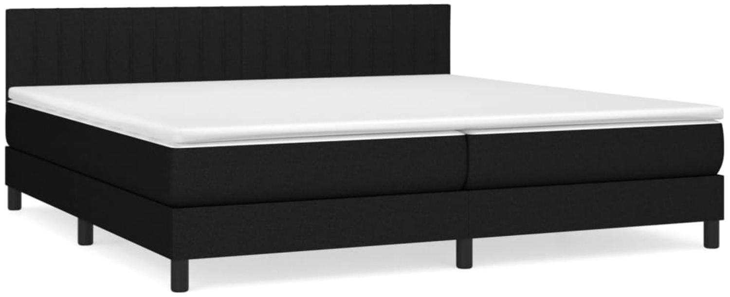 vidaXL Boxspringbett mit Matratze Schwarz 200x200 cm Stoff, Härtegrad: H2 [3140243] Bild 1