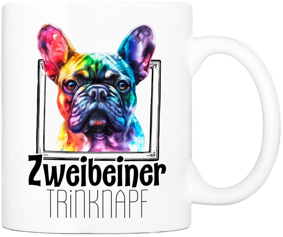 Cadouri Tasse ZWEIBEINER TRINKNAPF mit Bulldogge - Kaffeetasse für Hundefreunde, Keramik Bild 1