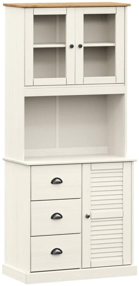 vidaXL Highboard VIGO Weiß 78x40x175 cm Massivholz Kiefer 3188305 Bild 1