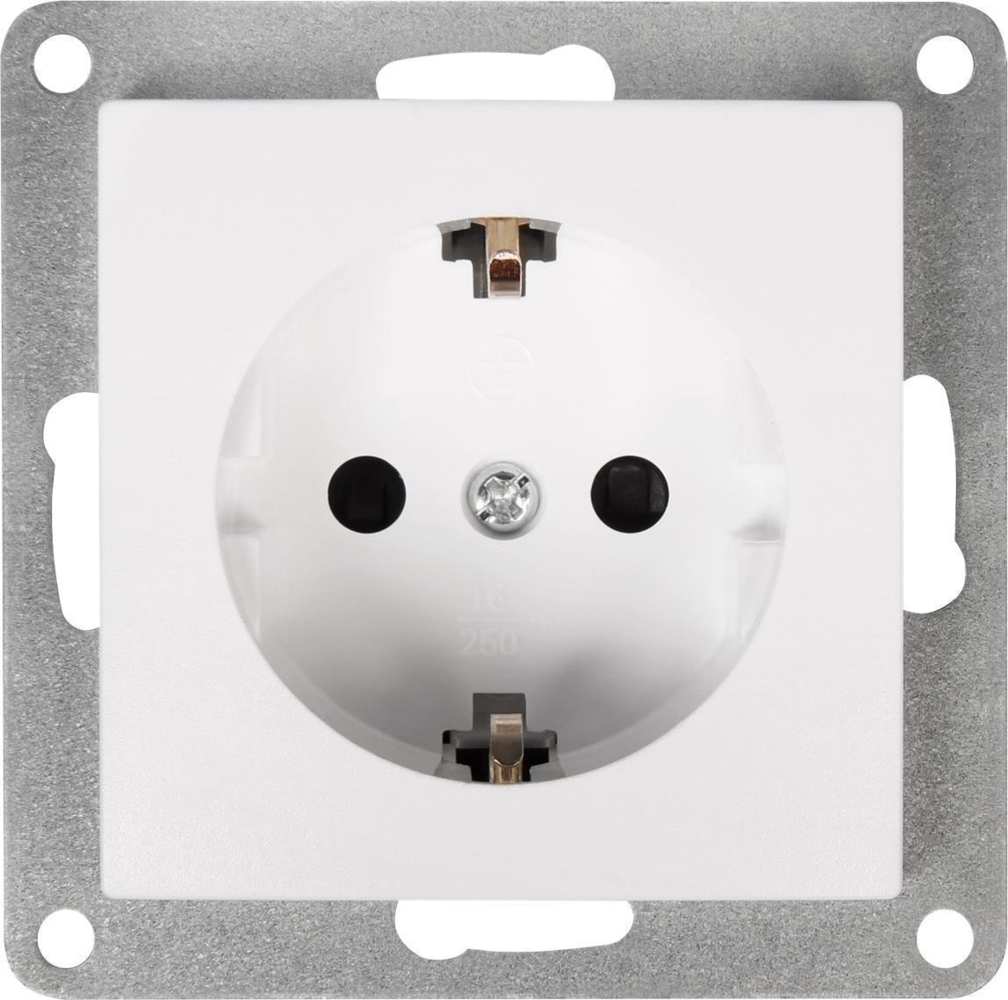 Schutzkontakt-Steckdose McPower ''Flair'', 250V~/16A, UP, Klemmanschluss, weiß Bild 1