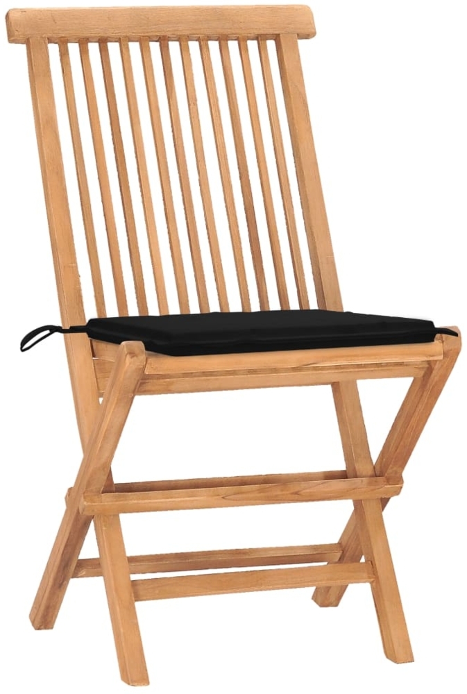 vidaXL 3-tlg. Garten-Essgruppe mit Kissen Klappbar Massivholz Teak 3063178 Bild 1