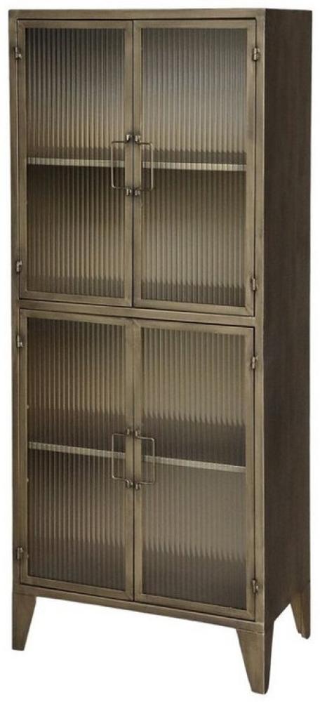 Annimuck Standvitrine Chic Antique Vitrinenschrank H149.5/L60/B33 cm antique messing (1-St) Bild 1