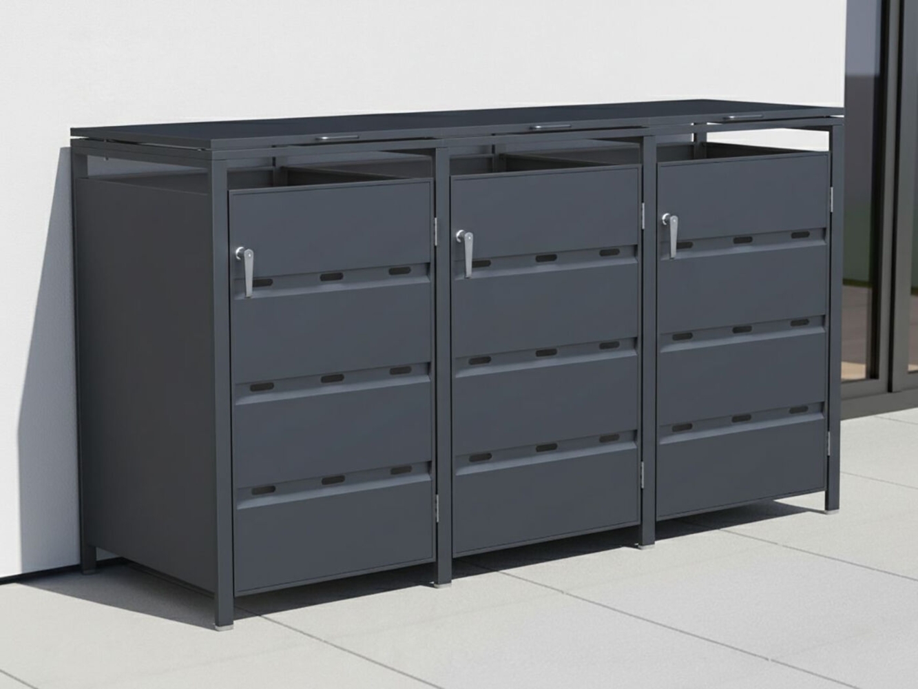 StarLine 3er Mülltonnenbox Stabilo 240 l Anthrazit Bild 1