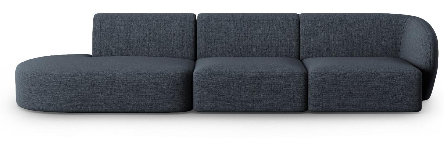 Micadoni Modulares Sofa Shane 4-Sitzer Links Chenille Blau Melange Bild 1