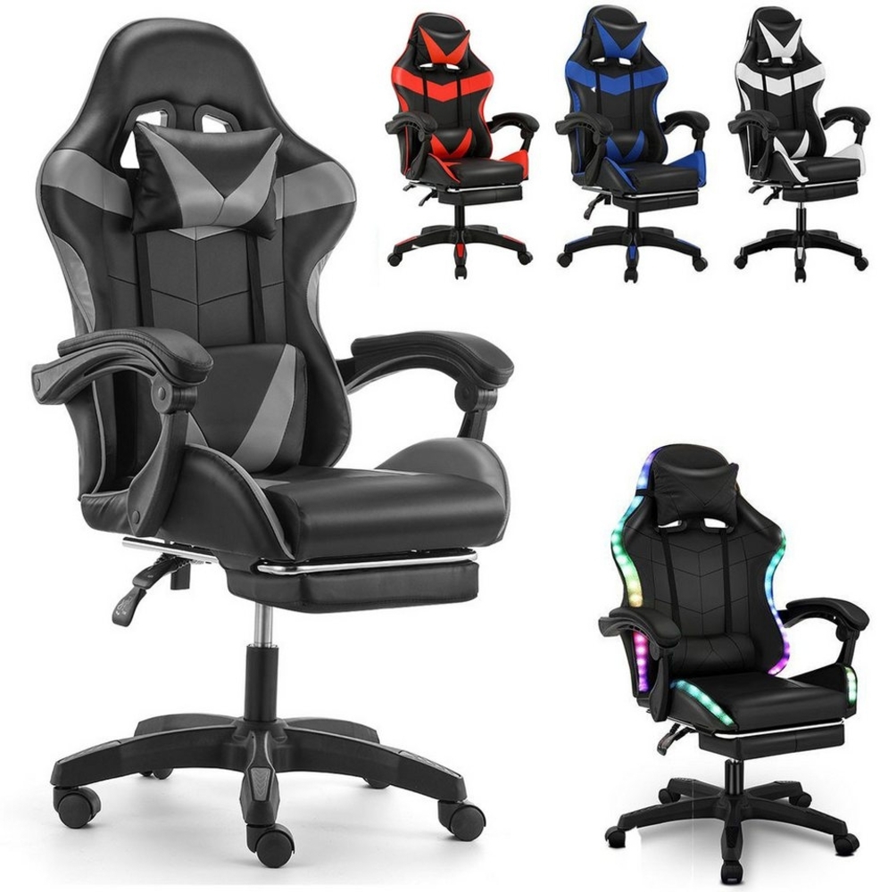 oyajia Gaming Chair Gaming Stuhl Bürostuhl Ergonomisch, Kopfkisse, Lendenkissen,Fußstütze, Verstellbare Rückenlehne Gaming Chair,Gaming Stuhl 130kg Belastbarket Bild 1