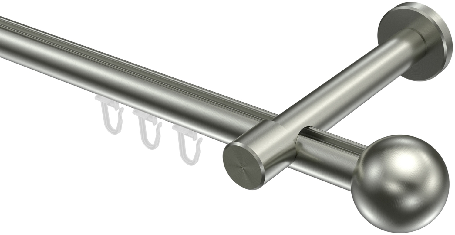 Innenlauf-Gardinenstangen-Set Prestige Luino 100 cm, 1-läufig, 20 mm Ø Edelstahl-Optik Bild 1