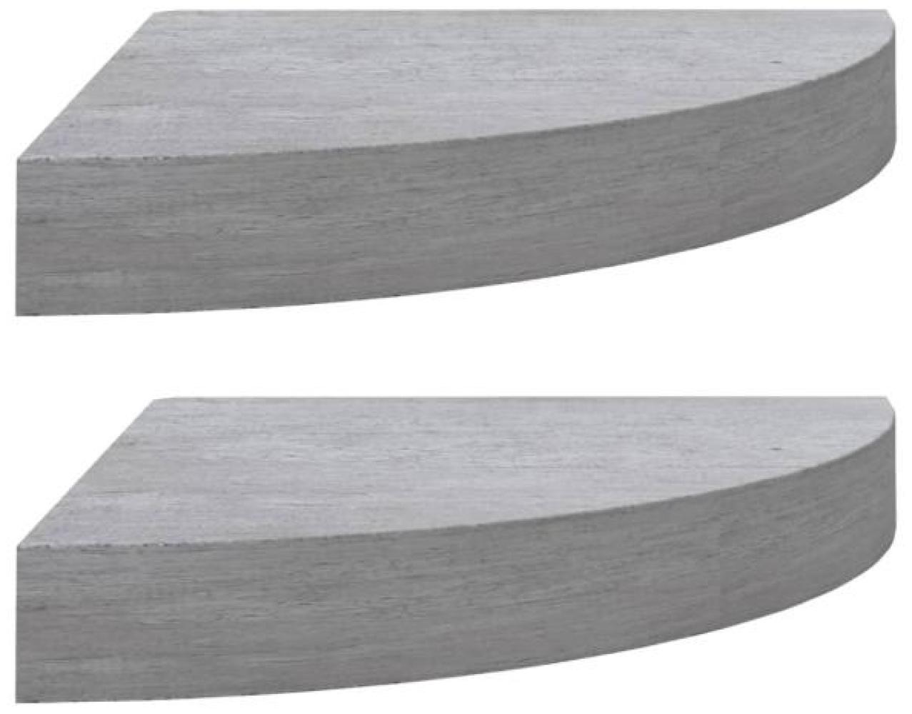 vidaXL Eck-Schweberegale 2 Stk. Betongrau 35x35x3,8 cm MDF 326643 Bild 1