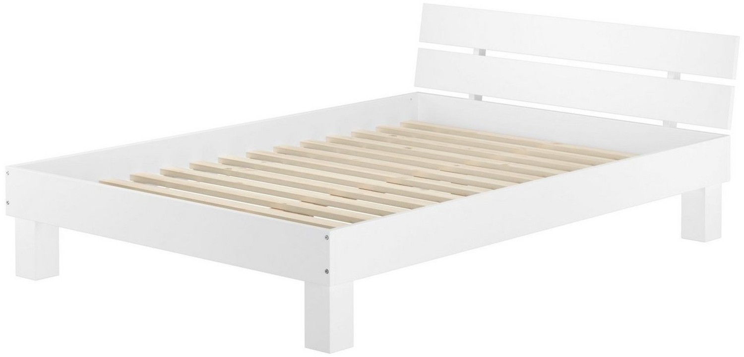 ERST-HOLZ Bett Futonbett 140x200 Buche weiß mit Rollrost, Buchenholzwaschweiß Bild 1