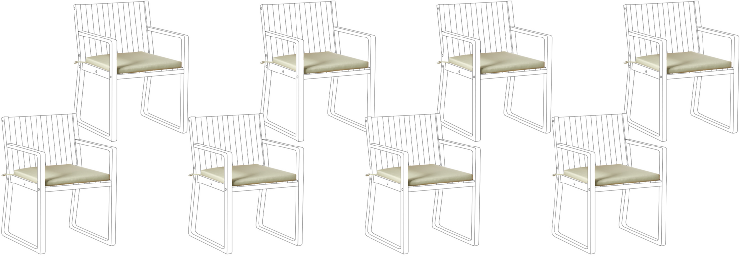 Gartenstuhlkissen 8er Set SASSARI PREMIUM 46 x 46 cm Hellgrün Bild 1