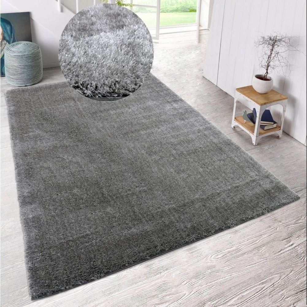 my home Hochflor-Teppich Malin, rechteckig, Höhe: 43 mm, Shaggy in Uni-Farben, einfarbig, leicht glänzend, besonders weich Bild 1