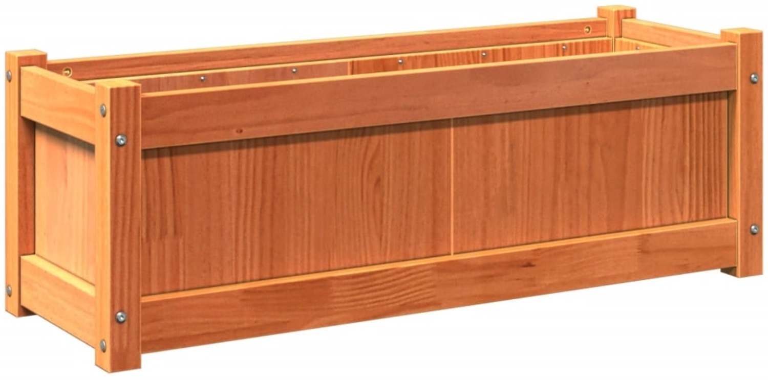 vidaXL Pflanzkübel Wachsbraun 90x31x31 cm Massivholz Kiefer 837453 Bild 1