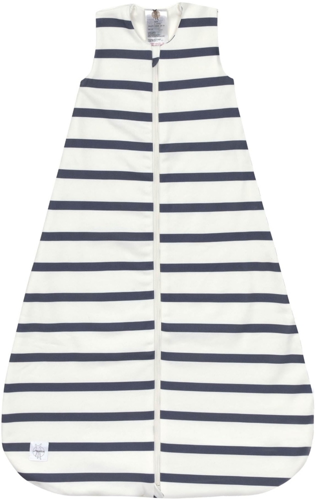 LÄSSIG Baby Schlafsack ärmellos Bio Baumwolle GOTS zertifiziert 1,0 TOG/Sleeping Bag Striped milky/navy, Größe 50/56 Bild 1