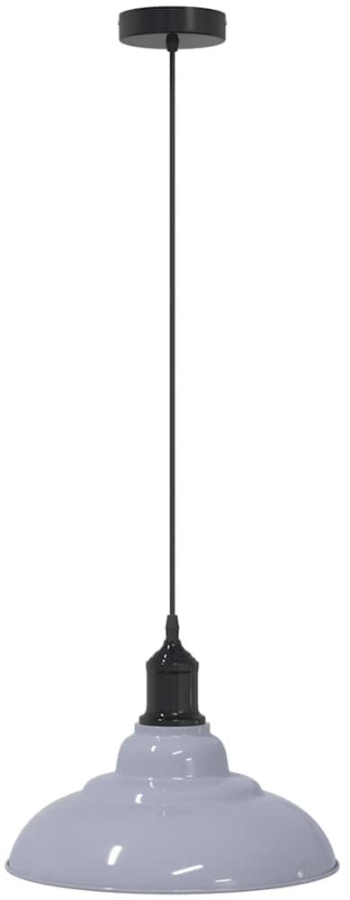 vidaXL Pendelleuchte Höhenverstellbar E27 Grau Glänzend Ø 31 cm Metall 4103438 Bild 1