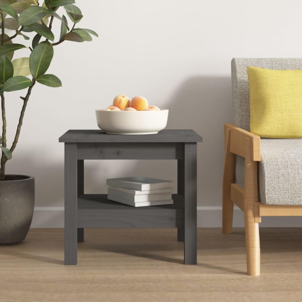vidaXL Couchtisch Grau 45x45x40 cm Massivholz Kiefer 814266 Bild 1