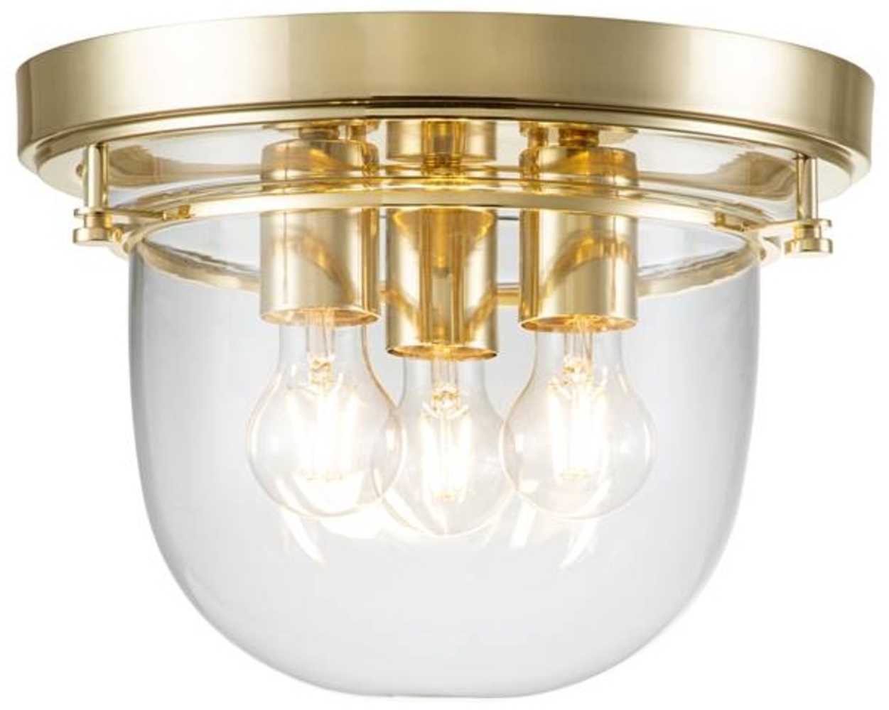 Quoizel QZ-WHISTLING-F-PB Badezimmerleuchte Whistling E27 40W IP44 Stahl, Glas; Messing poliert B:33cm Ø33cm dimmbar Bild 1