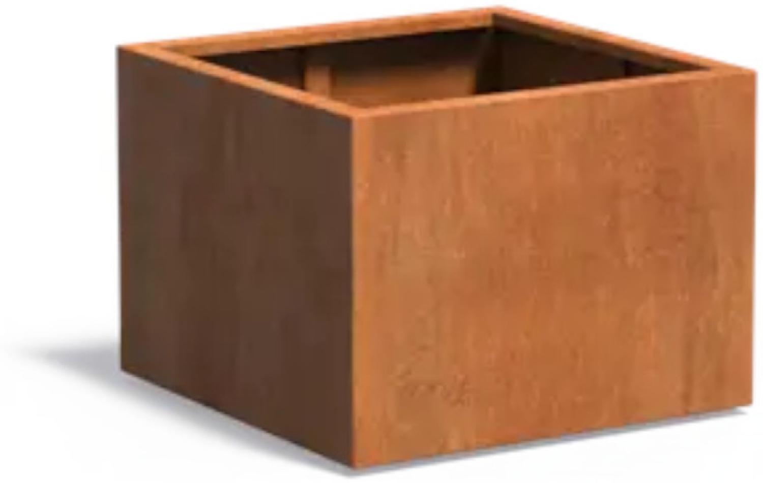 Adezz Pflanzgefäß Carrez Standard Quadrat aus Corten-Stahl Pflanzkübel Größe 80x80x60 cm Bild 1