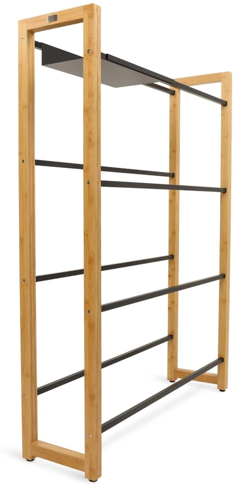 Getränkekistenregal inkl. Ablage - Bambus / Schwarz - 8 Kisten Bild 1