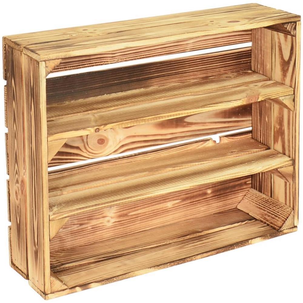 CHICCIE Holzkiste Holzregal 50x40x15cm - hell geflammt 2x langes Regal (1 St) Bild 1